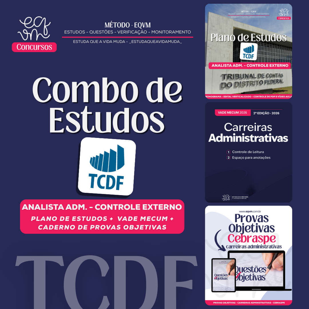 Combo - Plano de Estudos - TCDF - ANALISTA ADMINISTRATIVO - CONTROLE EXTERNO