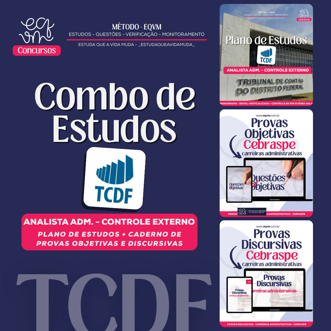 Combo - Plano de Estudos - TCDF - ANALISTA ADMINISTRATIVO - CONTROLE EXTERNO 2